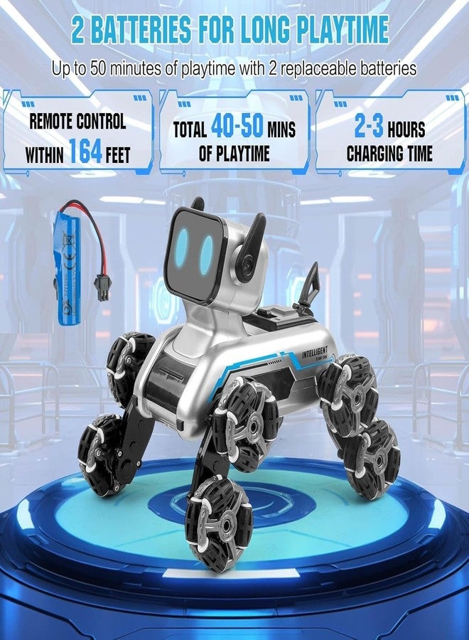 RAHU Robot Dog, 2.4Ghz Remote Control Dog Stunt RC Cars with Music & Light, 2 Models RC Robot Dog with 2 Rechargeable Batteries, Birthday for Kids 6 7 8 9 10 11 12 Years Old - Image 5